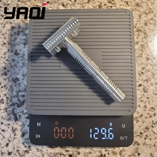 2026 YAQI Men's Safety Razor Bohemia 316 Stainless Steel Adjustable Baseplate Raw Color Version Peaceful Pleasures Health and Wellness