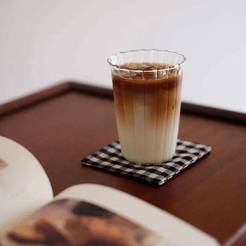 Wide-Mouth Borosilicate Glass Cup | Iced Coffee & Cold Drinks Glass Coffee Cup Peaceful Pleasures Health and Wellness