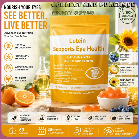 Lutein Zeaxanthin Gummies with Vitamins A C E | 60 Count Eye Health Gummies Peaceful Pleasures Health and Wellness