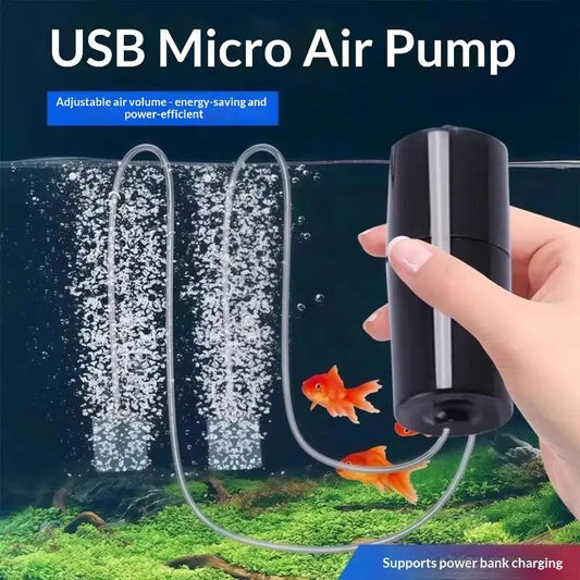Mini USB Aquarium Air Pump – Silent Portable Fish Tank Oxygenator Aquarium Air Pump Oasis Select Default Title