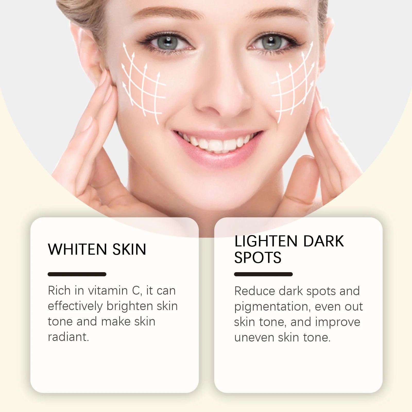 Vitamin C Gold Capsule Face Cream Brighten Skin Improve Dullness Deep Hydration Inhibit Melanin Gentle Nourishing Facial Lotion Peaceful Pleasures Health and Wellness