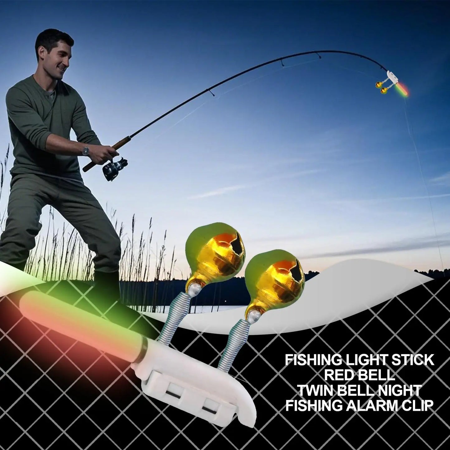 LED USB Rechargeable Night Fishing Rod Tip Light & Bite Alarm