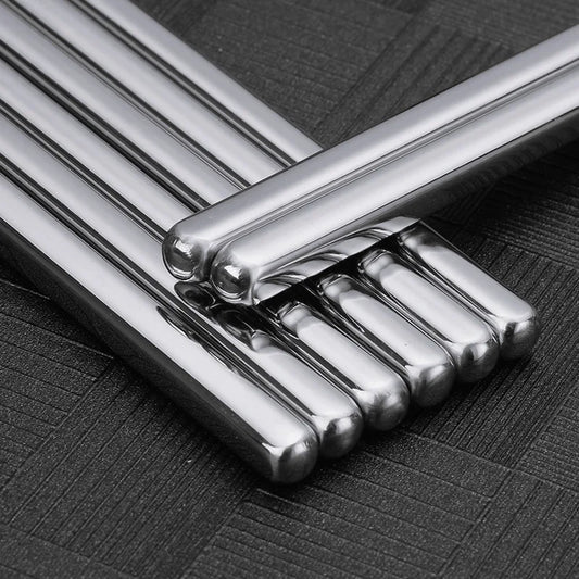 5 Pairs 304 Stainless Steel Chopsticks Reusable Non Slip Chopsticks Dishwasher Safe Peaceful Pleasures Health and Wellness