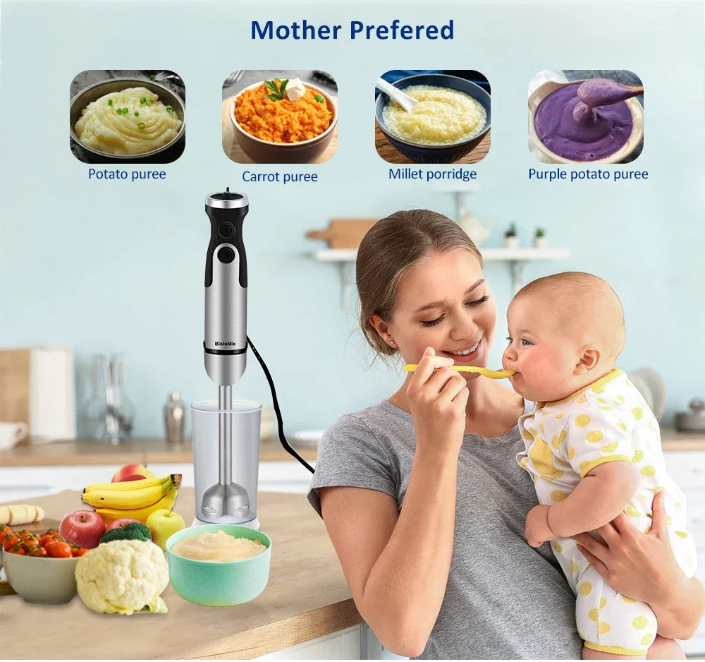 BioloMix HB-3302 1200W 5-in-1 Immersion Hand Blender | Mixer Peaceful Pleasures Health and Wellness