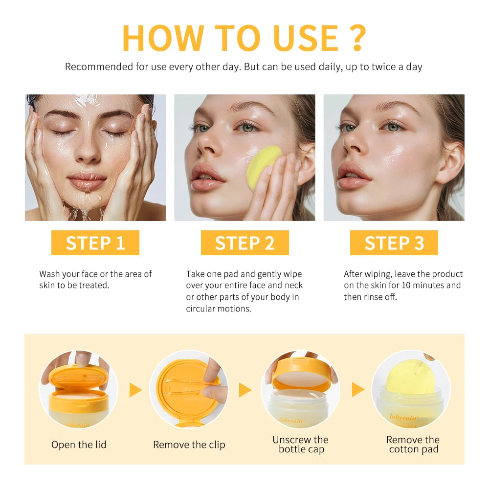 Kojic Acid And Turmeric Cleansing Pad Exfoliate Lighten Acne Scars Unclog Pores Turmeric Cleansing Pad Dark Spots With Glycerol Peaceful Pleasures Health and Wellness