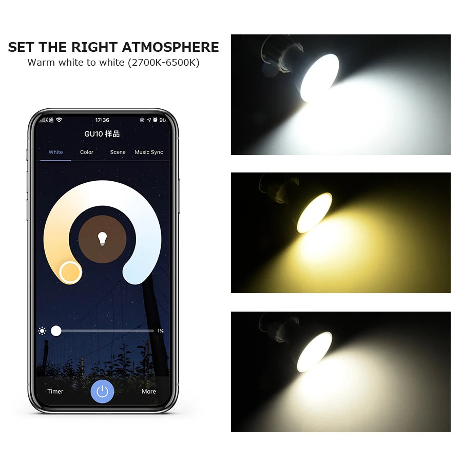 220V 110V 5W 7W 9W Tuya Smart WiFi GU10 LED Bulb GU10 Spotlight Alexa Lamp Smart Life App Google Assistant Alice Voice Control Peaceful Pleasures Health and Wellness