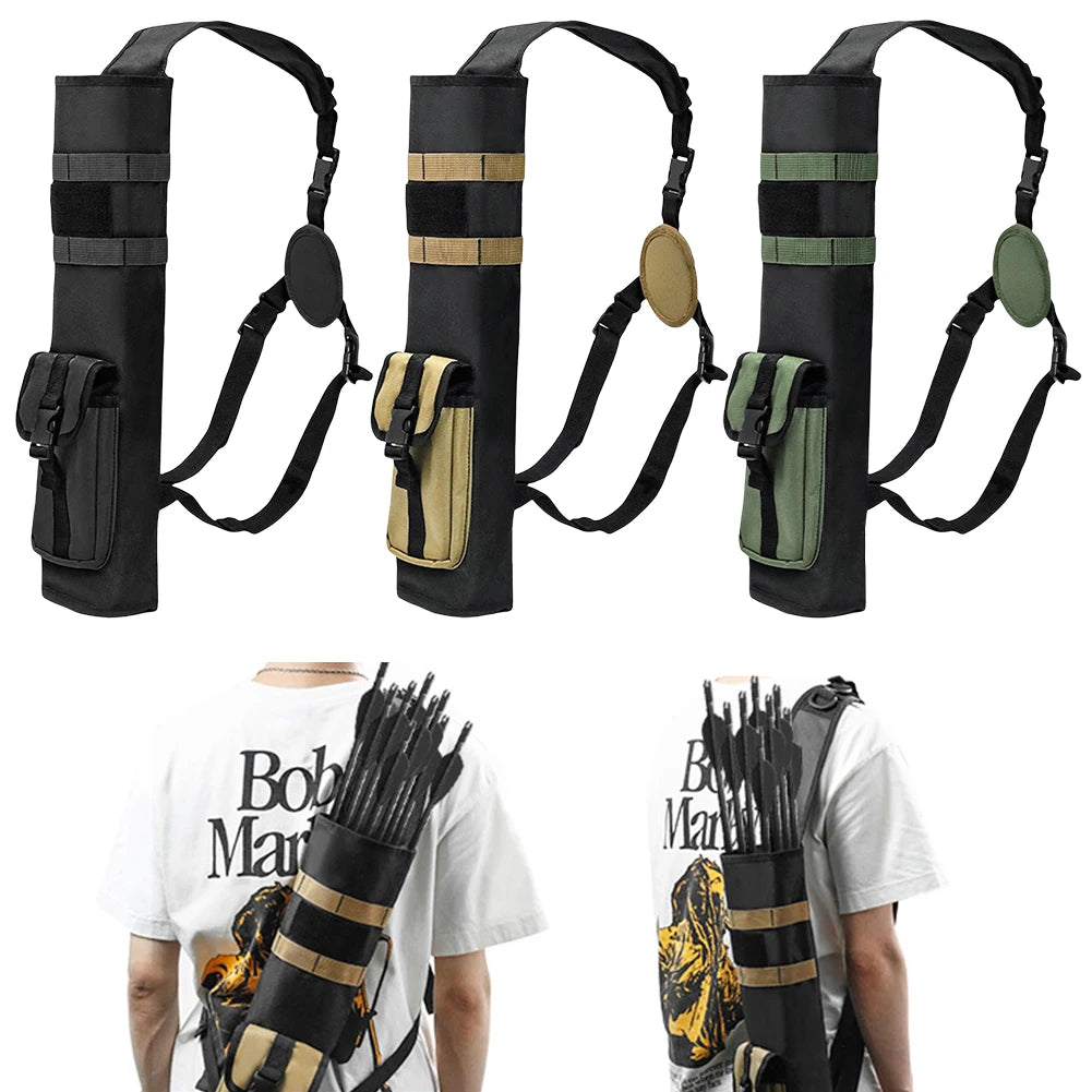 Archery Back Quiver with MOLLE Pocket | Lightweight Arrow Bag