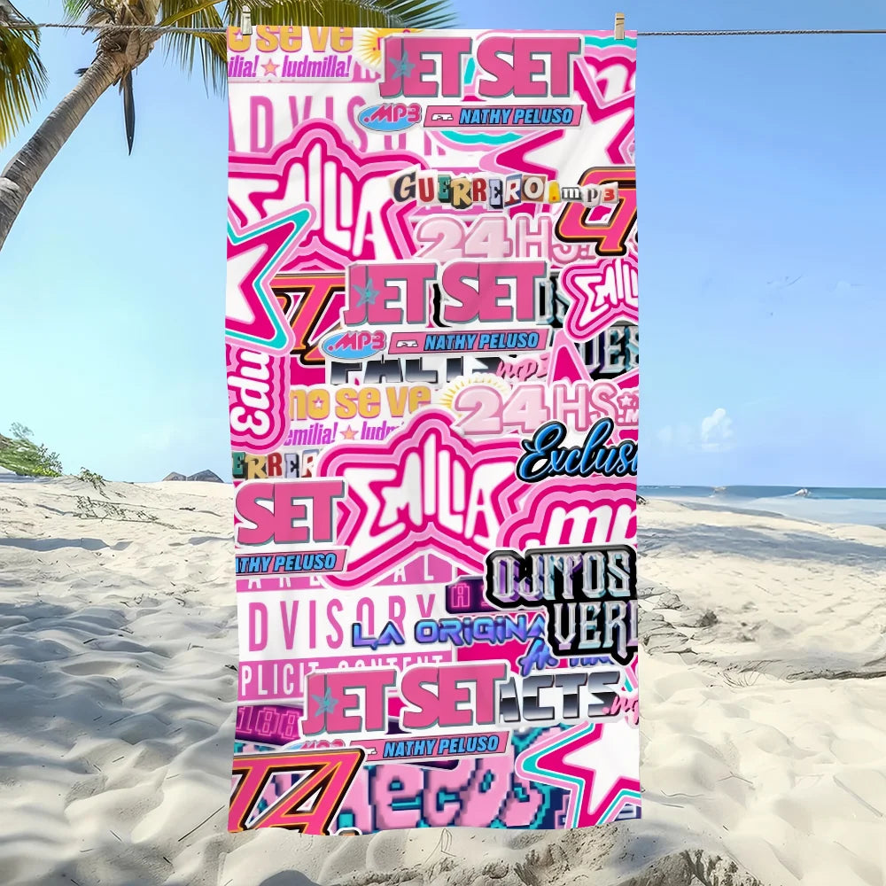 Emilia Mernes Music Print Quick-Dry Beach & Sports Towel