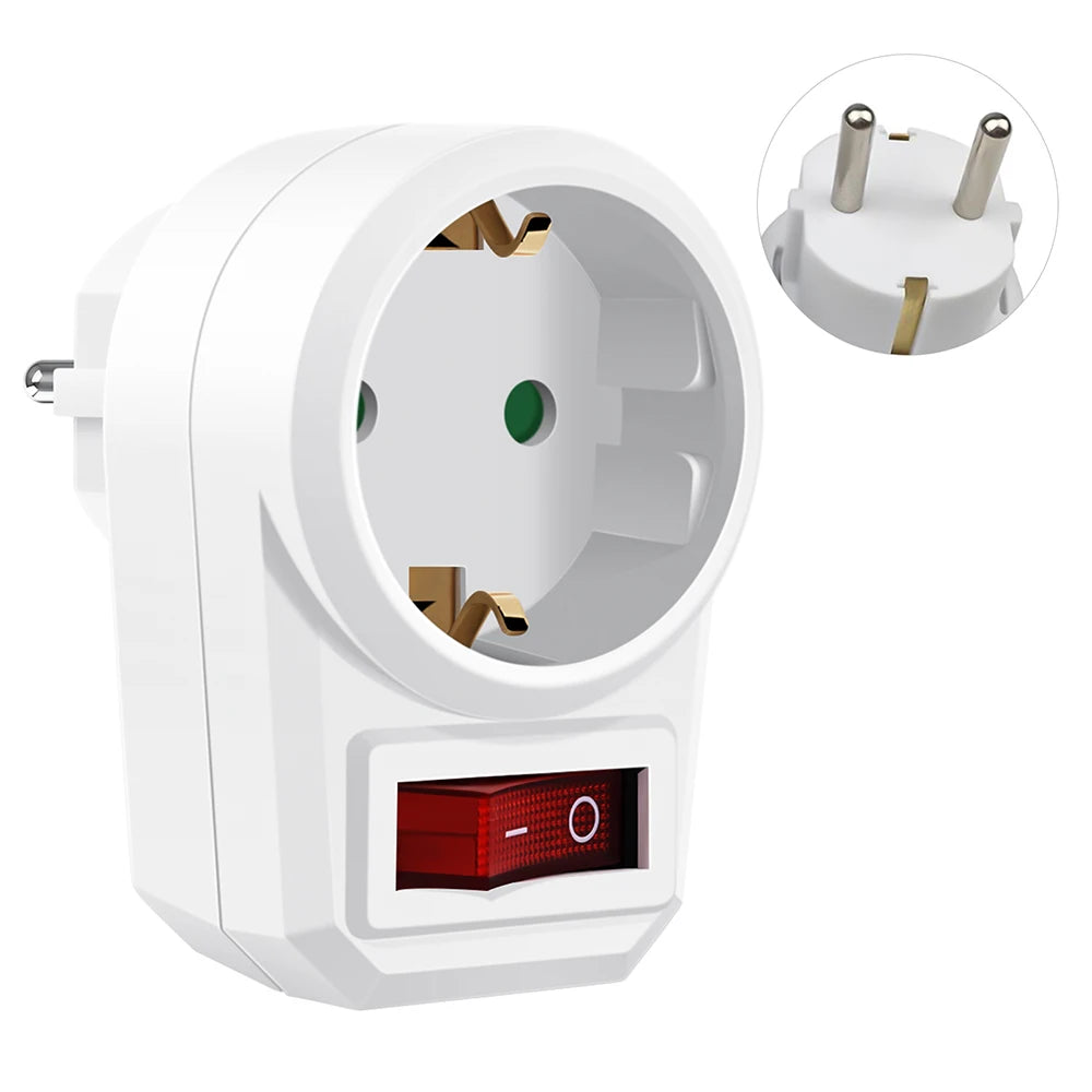 EU Extension Socket 16A 250V | 1-to-3 Outlet with ON/OFF Switch