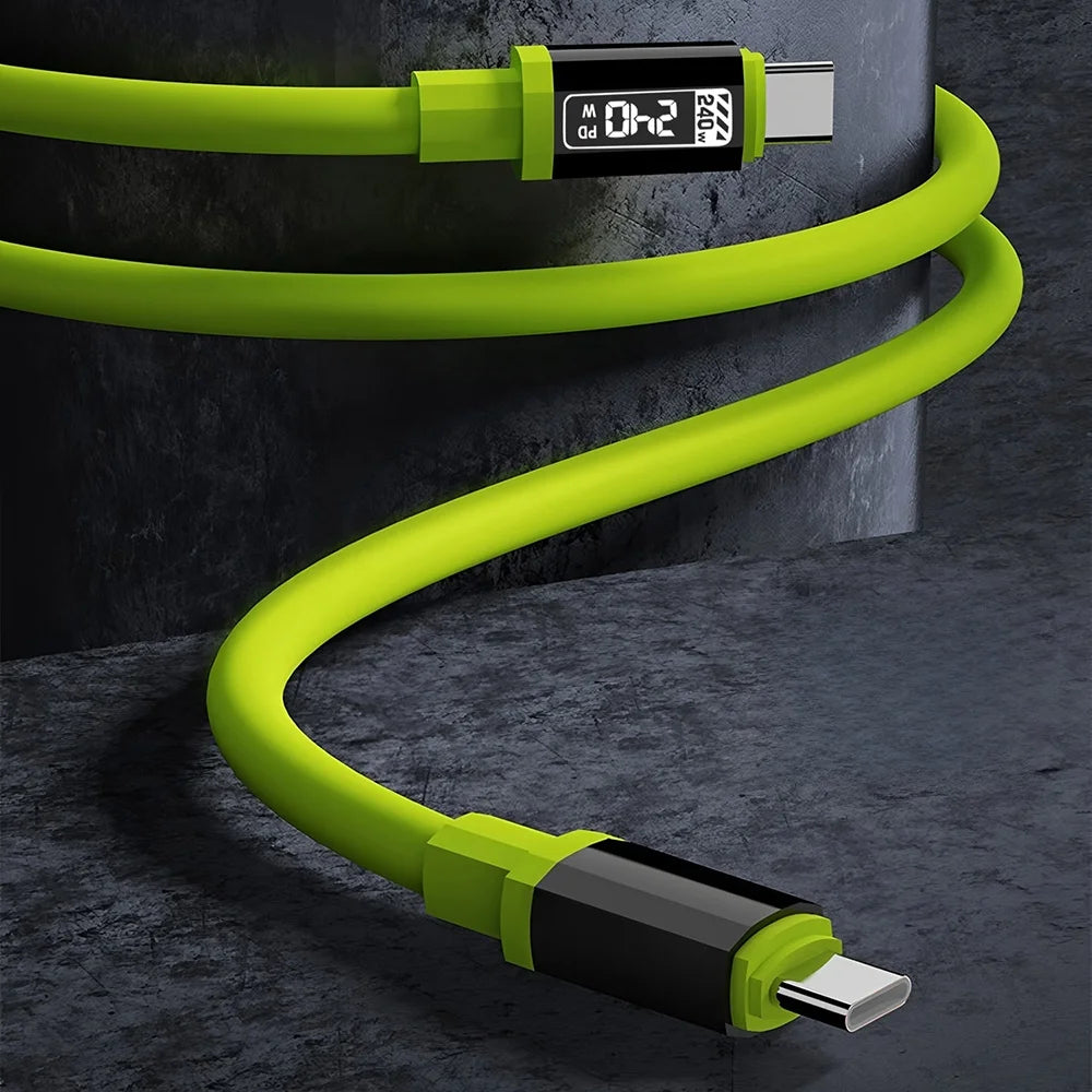 240W USB-C Fast Charging Cable | LED Display & E-Marker Peaceful Pleasures Health and Wellness