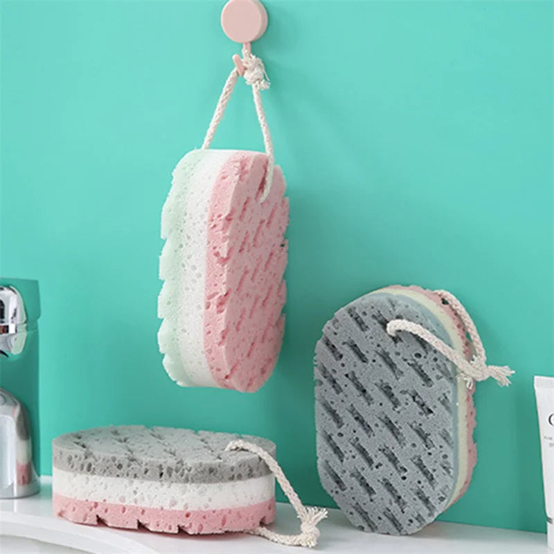 Bath Sponge Body Scrub Bast Wisp Massage Brush Body Washcloth Skin Scrubber Relax Exfoliating Skincare Shower Accessories Peaceful Pleasures Health and Wellness