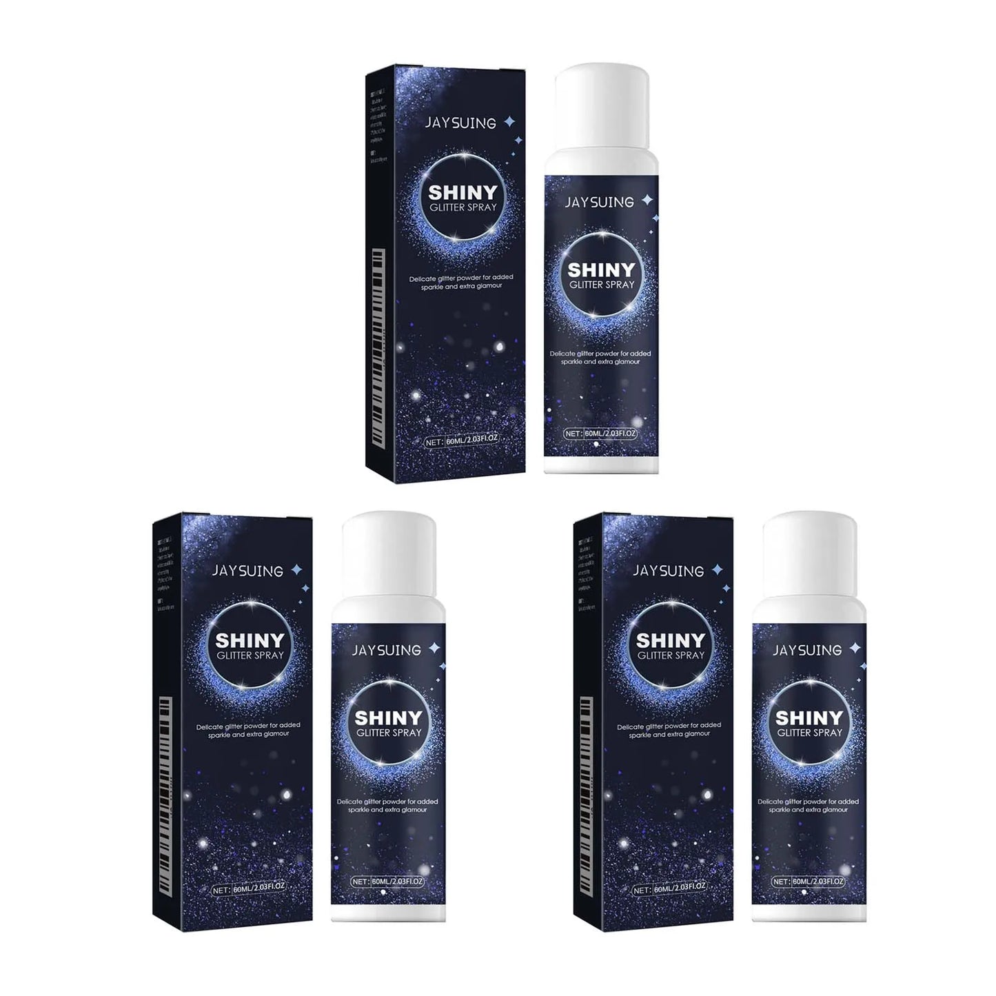Holographic Glitter Spray for Hair & Body – Silver Shimmer Peaceful Pleasures Health and Wellness 3Pc x 60ml Boxed