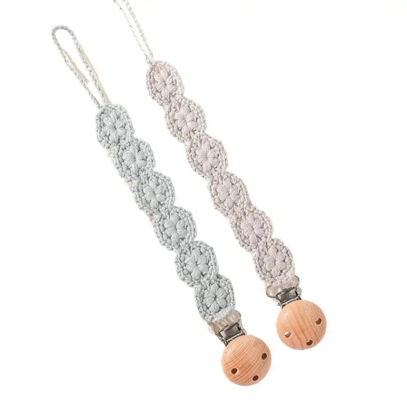 Baby Pacifier Clip Chain Holder 2-Pack – Safe & Soft Strap