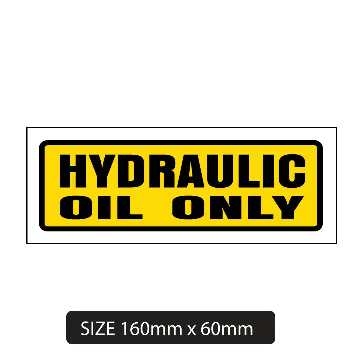 2Packs 160mm X 60mm HYDRAULIC OIL ONLY Warning Sticker Decal Safety Sign For Car Window Wall Oil Box Yellow Peaceful Pleasures Health and Wellness