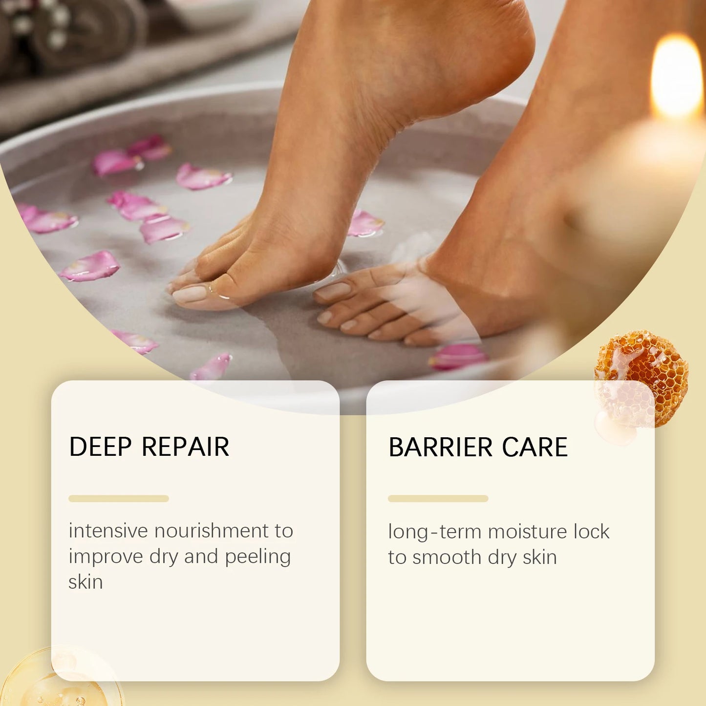 Lanolin Hand Foot Cream Deep Moisturizing Exfoliates Removes Dead Skin Softens Hands Anti-Crack Non-Greasy Hydration Cream Peaceful Pleasures Health and Wellness