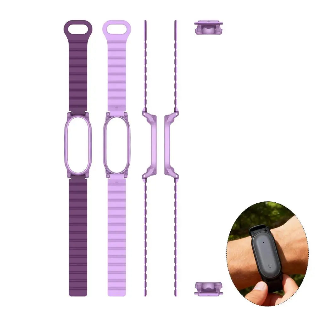 For PLAUD NotePin/NotePin S Recording Device PC Case Strap Magnetic Silicone Strap Replacement Case Accessories Peaceful Pleasures Health and Wellness purple