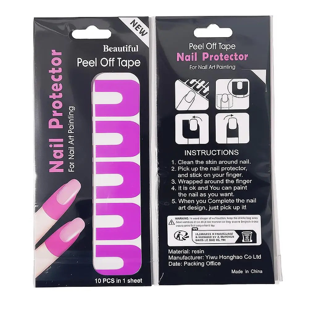 U-Shape Nail Polish Barrier Stickers | Spill-Proof Gel Stencils
