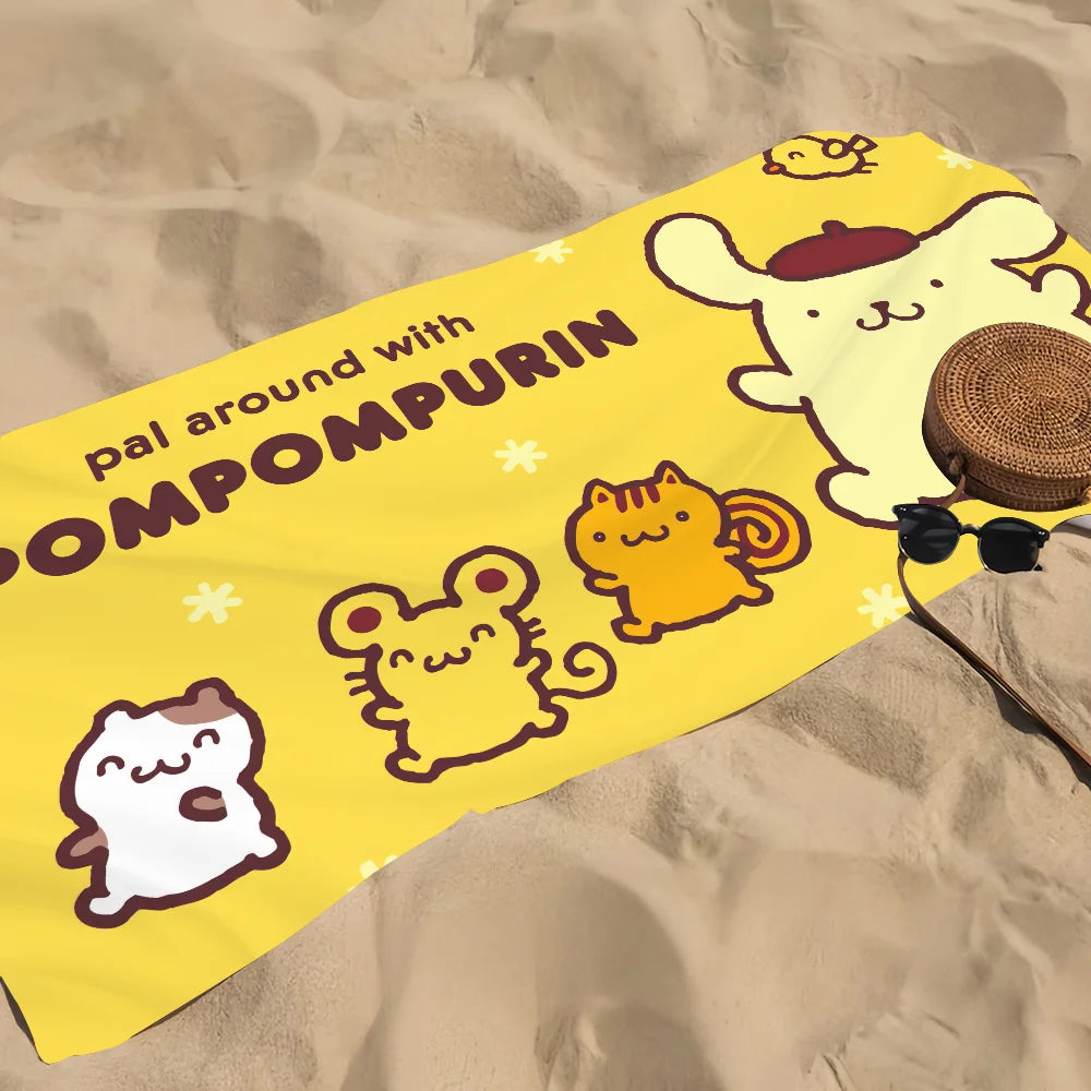 Pompompurin Quick-Dry Beach Towel | Cartoon Sports Travel Towel