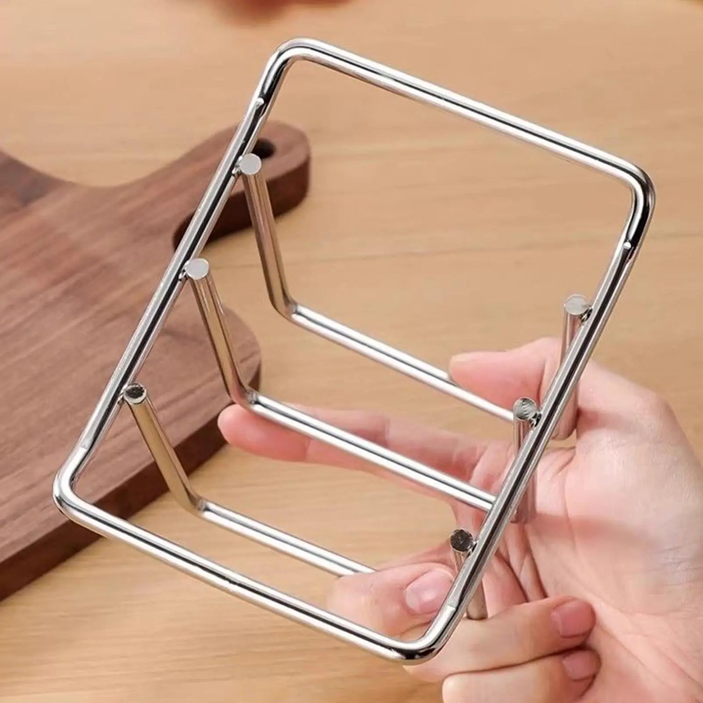 Stainless Steel Cutting Board & Pot Lid Organizer Rack
