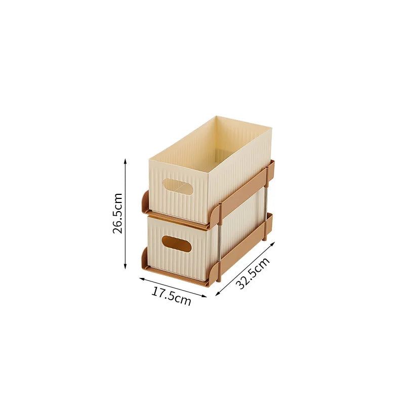 Space Saving Pull Out Mobile Drawer Under Desk Slim Trolley No Assembly Required Snack Toy Storage Cabinet for Home Peaceful Pleasures Health and Wellness 2 Layers B