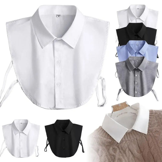 Women's Cotton Pointed Collar Fake Collar Fashionable and Elegant Solid Color Half Shirt Style Versatile Decorative Collar Peaceful Pleasures Health and Wellness