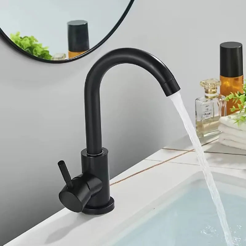 304 Stainless Steel Basin Faucet | 360° Swivel Single Lever Tap