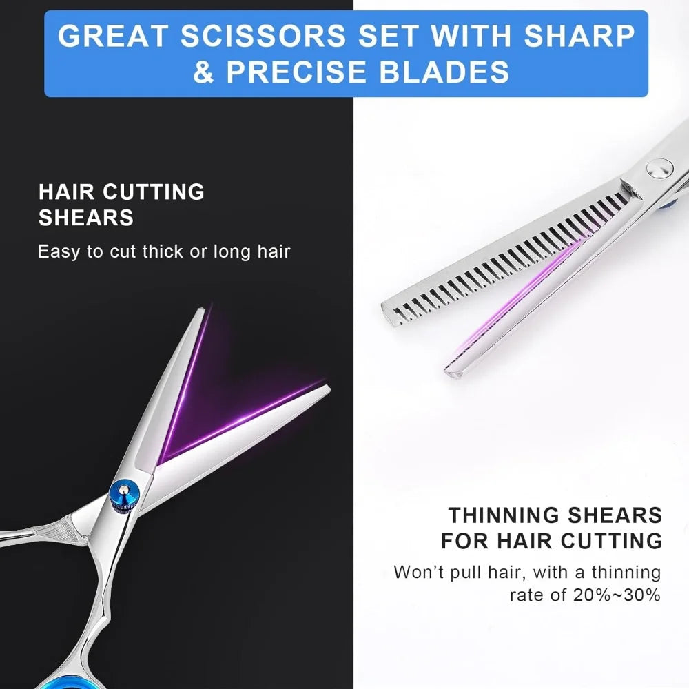 Entry Level Stainless Steel Scissors for Hair Thinning Clipper 6 inches Barber Shop Apprentice Hairdressing Haircut Trim Tools Peaceful Pleasures Health and Wellness
