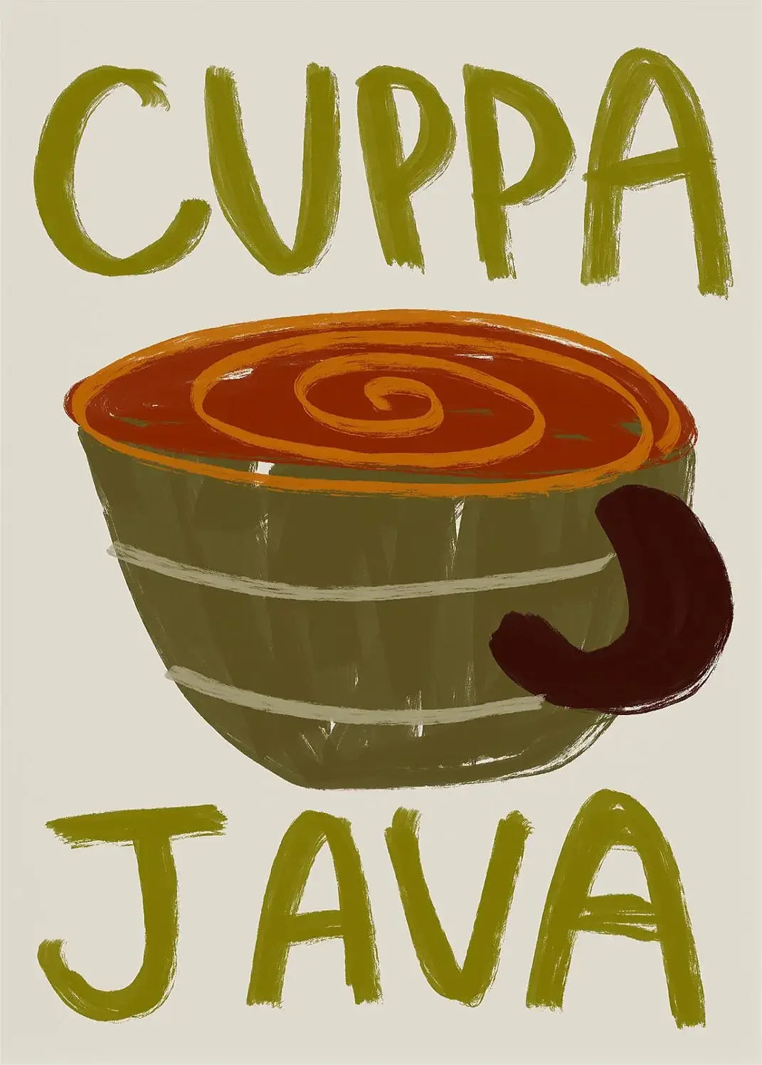 Coffee Shop Afternoon Tea Croissant Colorful Coffee Cup Retro Poster Canvas Paintings Wall Art Pictures Cafe Kitchen Home Decor Peaceful Pleasures Health and Wellness TL2529 50x70cm Unframed
