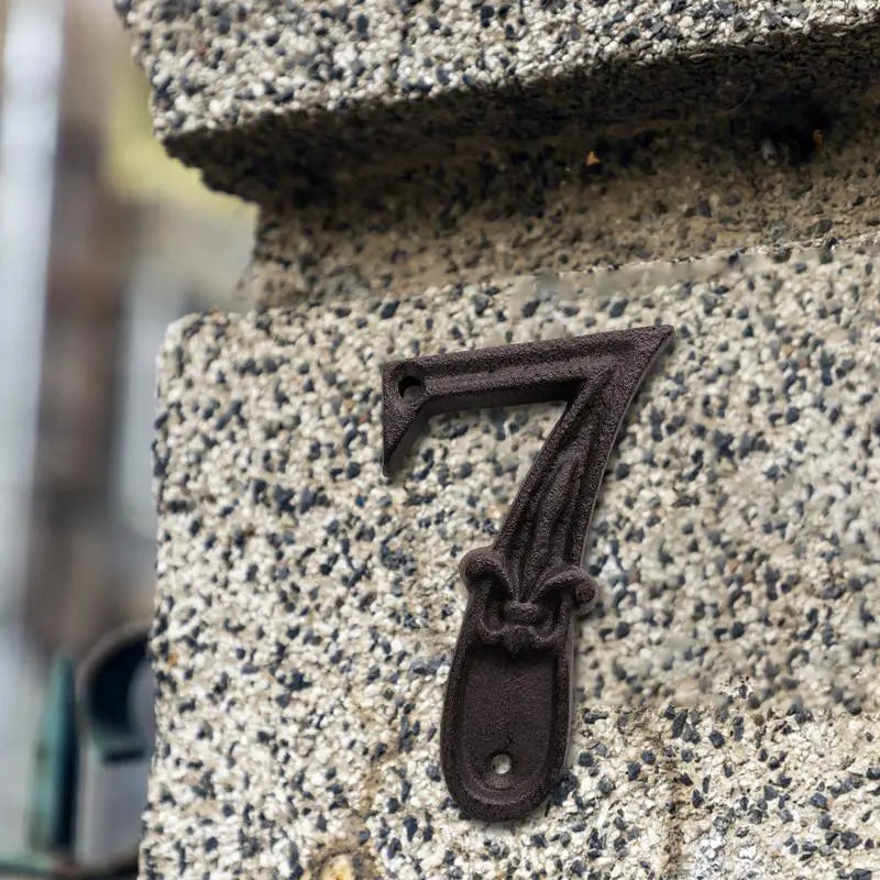 Unique House Number Cast Iron Metal Antique Doorplate Address Numbers Apartment Street Address Plaque Decor Attractive Peaceful Pleasures Health and Wellness