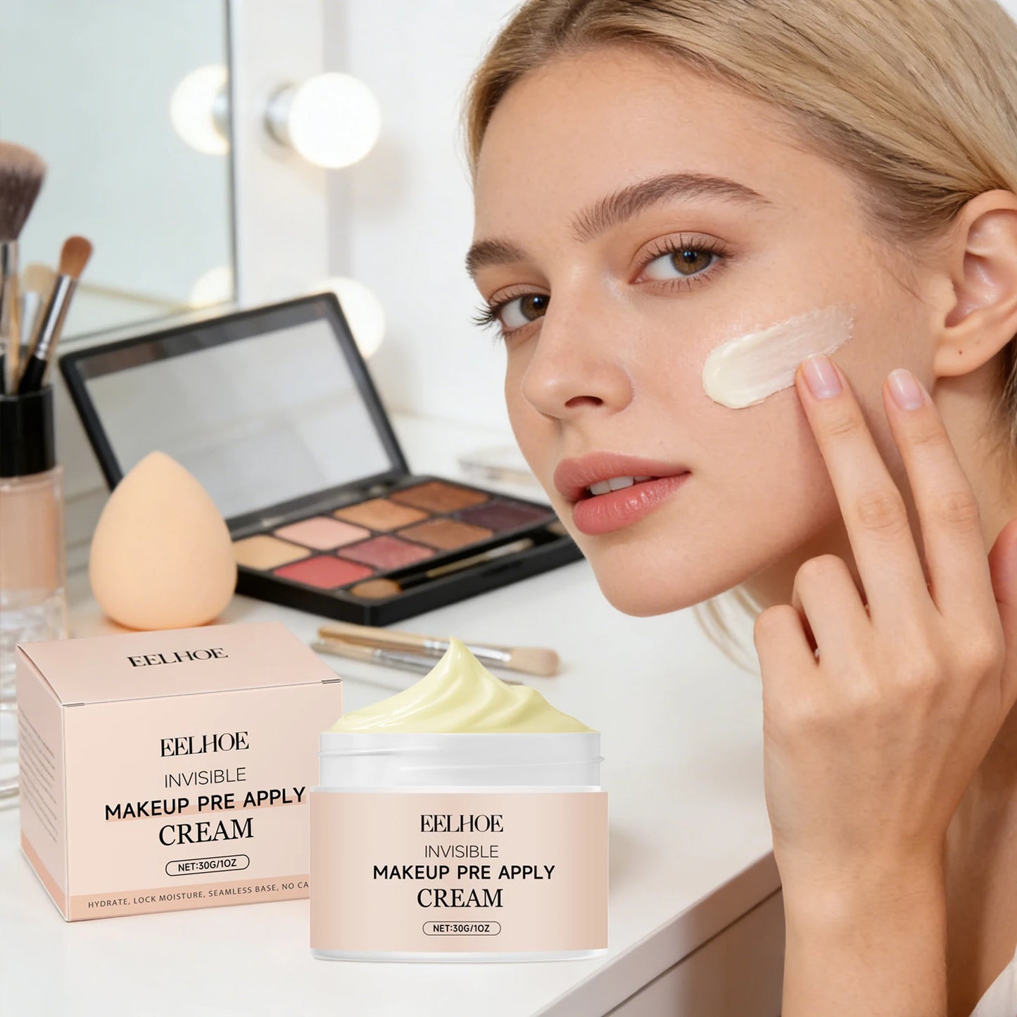 Pre Primer Invisible Makeup Waterproof Minimize Pore Brightening Skin Tone Natural Isolation Pre Apply Cream Primer Makeup 30g Peaceful Pleasures Health and Wellness