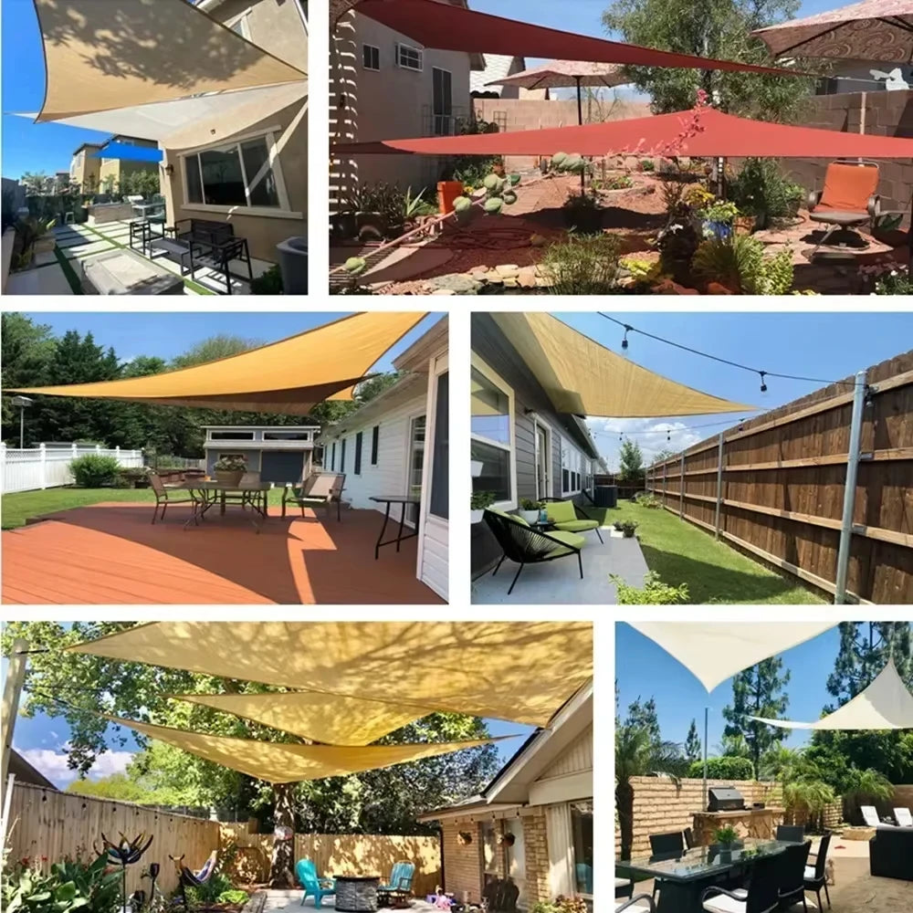 Triangle Sun Shade Sail 280 GSM 95% UV Block – Patio & Garden
