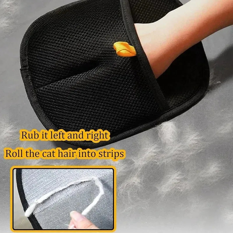 Pet Hair Removal Tools Reusable Gloves Pet Double Sided Beauty Gloves Carpet Removal Pet Fur Hair Pet Supplies Sofa Carpet Home Peaceful Pleasures Health and Wellness