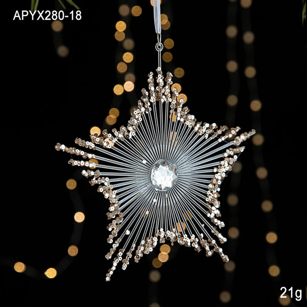 Crystal Acrylic Snowflake Christmas Tree Hanging Ornaments