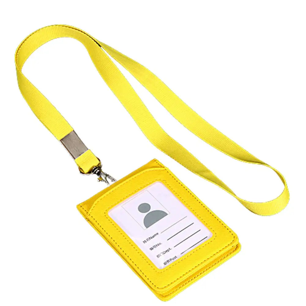 Business Neck Strap Stationery Office School Supplies Badge Holder Card Holder with Lanyard Bus Cards Cover ID Desk Organizer Peaceful Pleasures Health and Wellness yellow