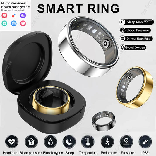 Smart Ring – Heart Rate & Blood Oxygen Monitor | IP68 Waterproof Smart Health Ring Peaceful Pleasures Health and Wellness