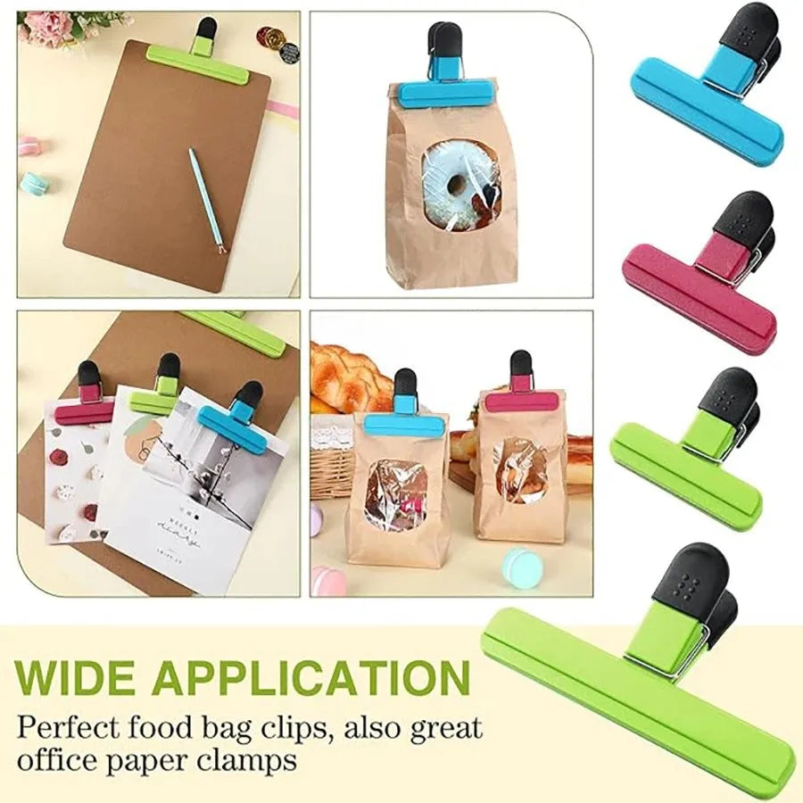 9 Pcs Various Sizes Grocery Bag Clip Plastic Heavy Duty Closure Handle, Plastic Closure Clip Food Fresh Plastic Bags Peaceful Pleasures Health and Wellness
