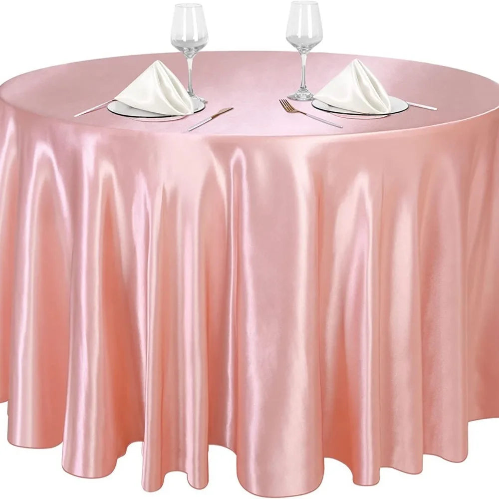 Round Satin Tablecloth | Imitation Silk Banquet Table Cover