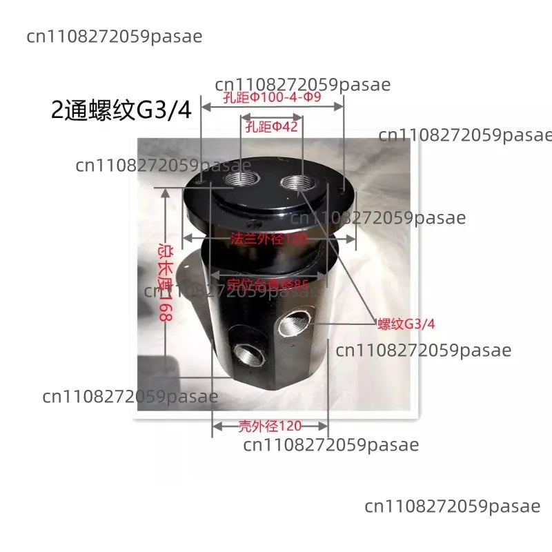 2-Way Pneumatic Rotary Joint 360° Dual-Channel G Thread