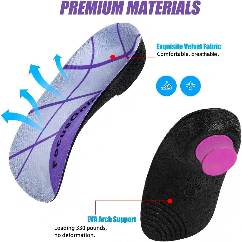 3/4 Length High Arch Support Insoles | Orthotic Shoe Inserts
