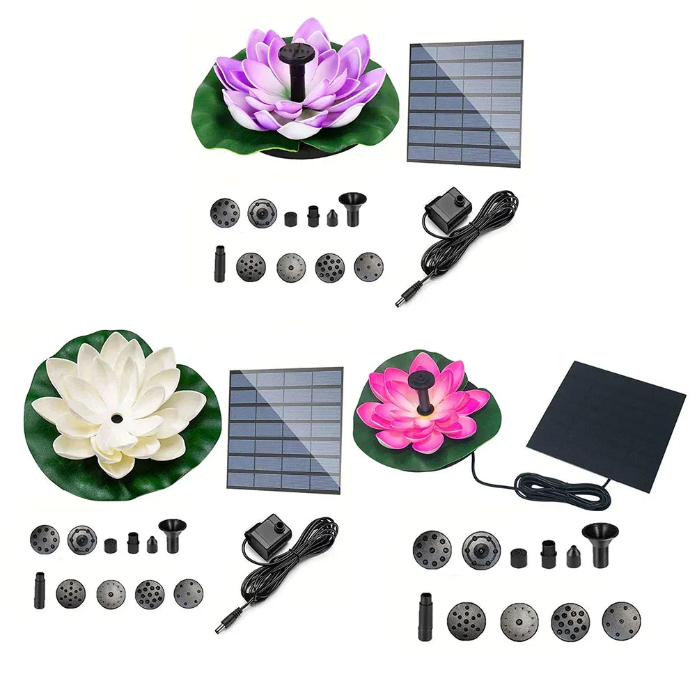 Lotus Solar Water Fountain – Floating Garden Fountain Peaceful Pleasures Health and Wellness