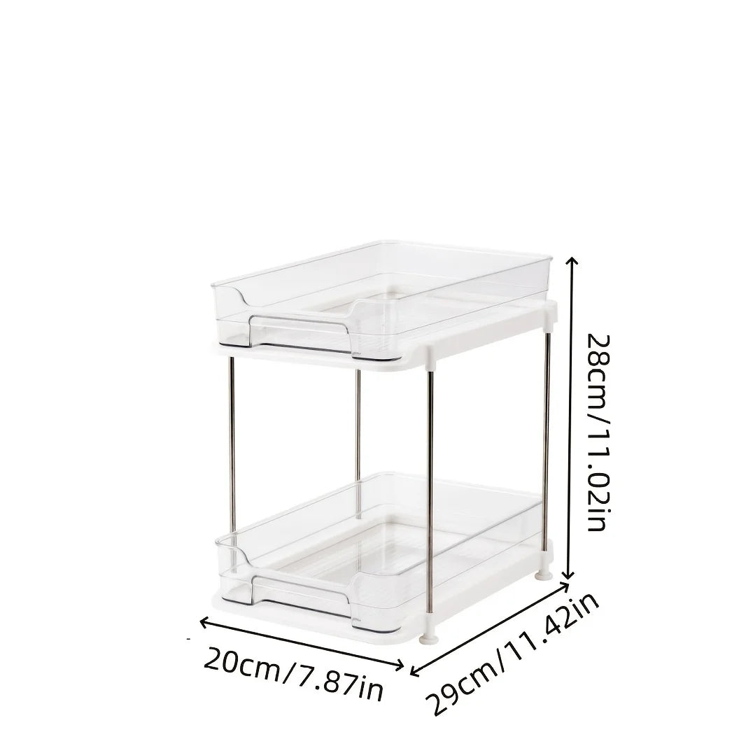 2-Tier Sliding Under Sink Organizer – Acrylic Cabinet Basket