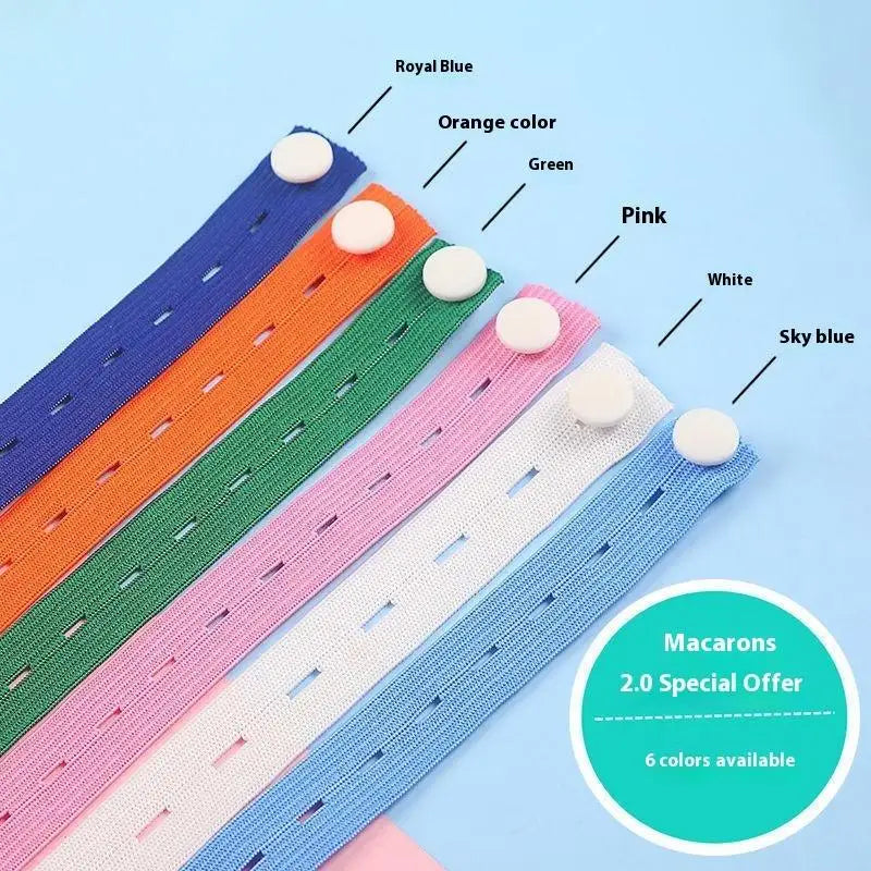10-Pack Nylon Elastic Bands with Button Hole | Clothes Organizer Clothes Organizer Bands Peaceful Pleasures Health and Wellness