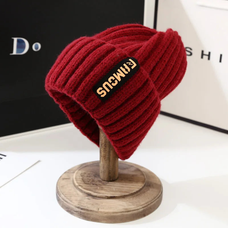 Women's Knitted Beanie for Winter - Soft & Warm, Candy-Colored Cuffed Slouchy Hat for Outdoor Sports, Skiing, Skating, Cycling Peaceful Pleasures Health and Wellness Red