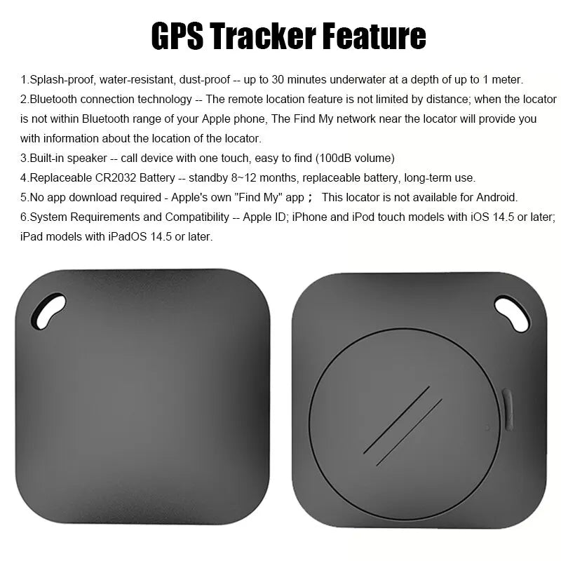 Smart Bluetooth GPS Tracker Work with Apple Find My APP ITag Anti Lost Reminder Device MFI Rated Locator Car Key Pet Kids Finder Peaceful Pleasures Health and Wellness