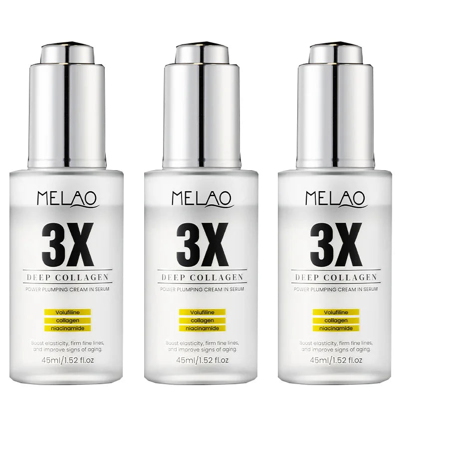 Deep Collagen Volufiline Anti-Wrinkle Serum Hydrating And Moisturizing Double Serum Improves Fine Lines And Skin Elasticity Peaceful Pleasures Health and Wellness 45mlx3 pieces 30ml