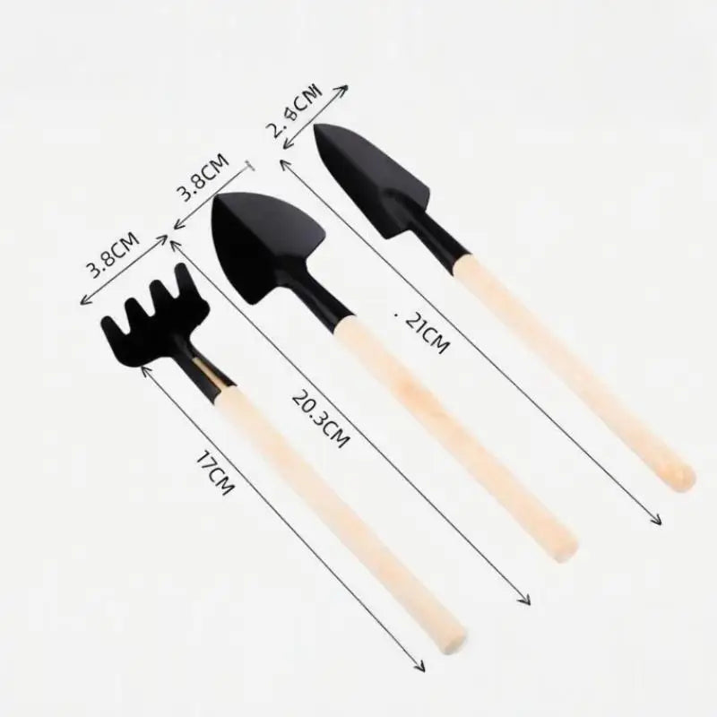 3-Piece Mini Garden Tool Set – Trowel, Shovel & Rake