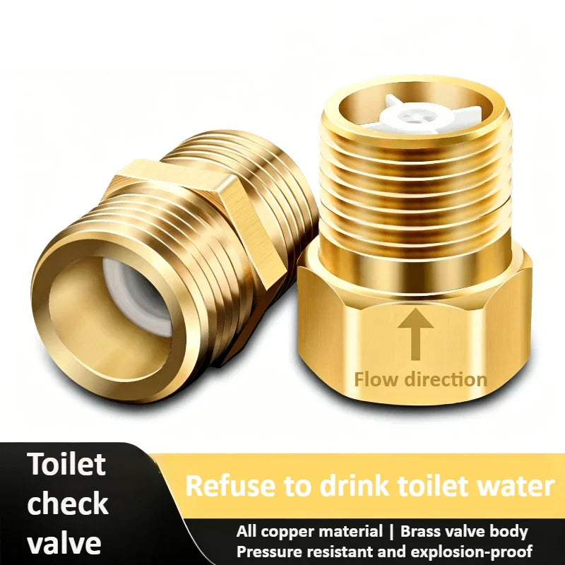 Copper 1/2" One-Way Check Valve – Anti-Backflow Threaded
