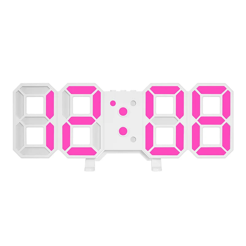 Modern LED Digital Wall Clock Triple Alarm Temperature Display