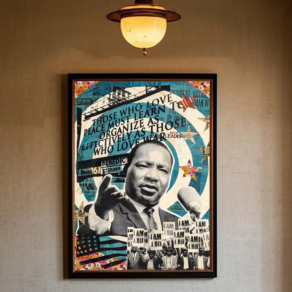 Martin Luther King Jr. HD Waterproof Wall Poster – PVC Decor Wall Art Poster Peaceful Pleasures Health and Wellness z1 40X50cmNoframe