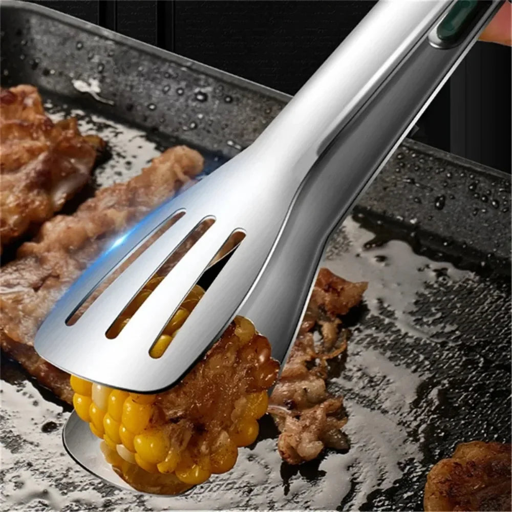 304 Stainless Steel BBQ Food Tongs 7/9/12 Inch Grill Utensils